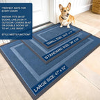 OLANLY Front Door Mat Indoor Outdoor Entrance, Waterproof All-Season, All-Weather Doormat, Sturdy Natural Rubber, Fade Resistant, Low Profile, Easy Clean Patio Porch Entryway Mat, 59x23, Light Blue