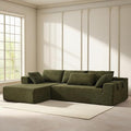 108" Modular Sectional Couch Sofa with L-Shape Chaise, Modern Cloud Comfy Sofa with Deep Seat, Upholstered Couches for Living Room Bedroom, No Assembly Required (Green Left Facing Chaise)