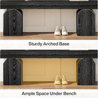 Tribesigns Entryway Bench, 59" Long Black Shoe Bench with Arched Bases, Wooden Indoor Bench for Entry Way, Living Room, Bedroom