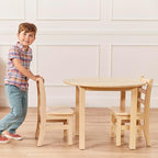 ECR4Kids 30in D Round Hardwood Table with 22in Legs, Kids Furniture, Antique White