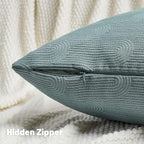 FUTEI Grey Blue Chenille Decorative Throw Pillow Covers 22x22 Inch Set of 2,Soft Cozy Striped Geometric Patterns Cushion Case,Modern Home Decor for Couch Bed Living Room
