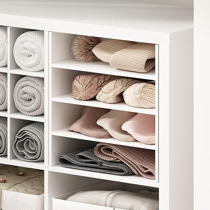 Furinno Cubicle Cube Insert, 3-Shelf Cube Organizer, Fits into Extra Thick Cubes, for Organizers and Storage, White (Does not fit IKEA Kallax Shelving)