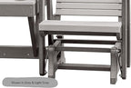 DutchCrafters Modern Horizontal Slat High Back Poly Double Glider Chairs with Center Table Outdoor Patio Furniture (Black & Light Gray)
