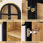 Arched Bathroom Wall Cabinet, Arch Medicine Cabinet Wall Mounted with Acrylic Doors, Wall Over The Toilet Storage Cabinet with Adjustable Shelves for Laundry Room, Kitchen (Black)