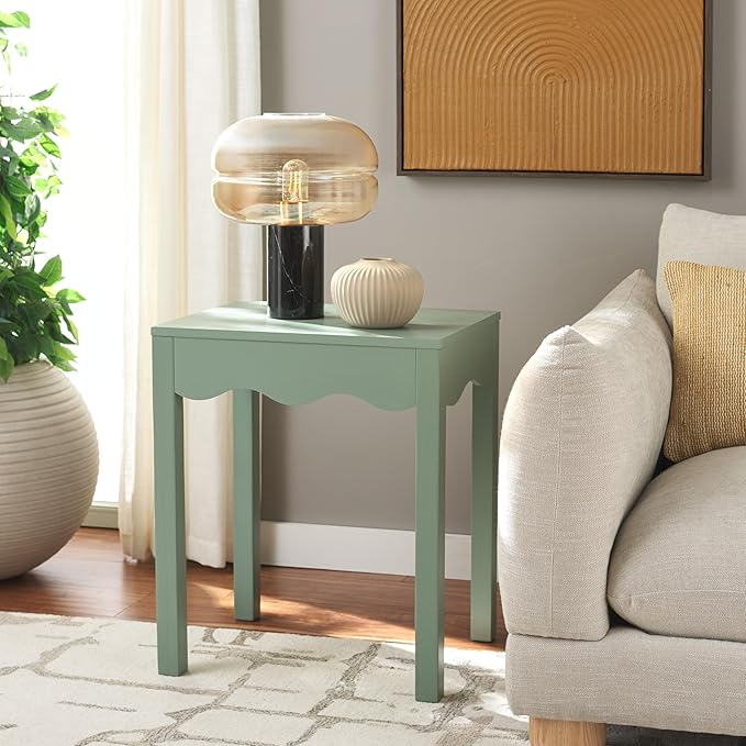 SAFAVIEH Home Collection Litith Sage Square Wave Accent Table