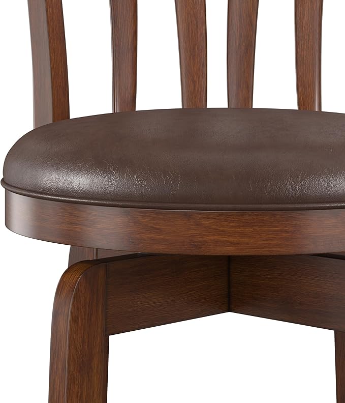 Hillsdale 29.5" Savana Wood Swival Bar Height Stool, Cherry