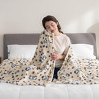 Berkshire Blanket Peanuts® VelvetLoft® Cute Character Snoopy Plush Blanket,Peanuts Woodstock Snoopy Spring Frolic Large Canvas,Full/Queen 90 in x 90 in (Official Peanuts® Product)