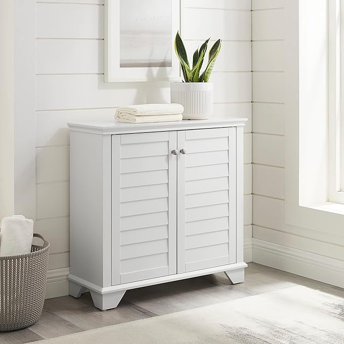 Crosley Furniture Lydia Accent Storage Cabinet, Bar, Buffet for Kitchen, Living Room, or Entryway, White