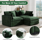 Modular Sectional Sofa, 76.7 Inch L-Shaped Cloud Sofa with Deep Seat Comfortable Chenille Sofa with Cushion Double Sectional Sofa for Living Room Apartment,Evergreen