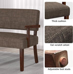 Accent Chair 2 Seat, Arm Chairs with Soft Seat and Armrests for Living Room, Love seat for Dining, Reading, and Waiting Rooms (Brown)