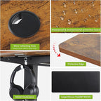 farexon 63 x 24 Inch Electric Standing Desk Adjustable Height, Sit-Stand Desk with Oversized Mouse Pad, Four Preset Heights, 27''-46'' Lifting Range Stand up Desk（Brown）
