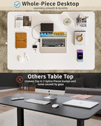 Okin Small Electric Standing Desk, 40" x 24" Whole Piece Height Adjustable White Sit to Stand Desk Computer Workstation for Home Office