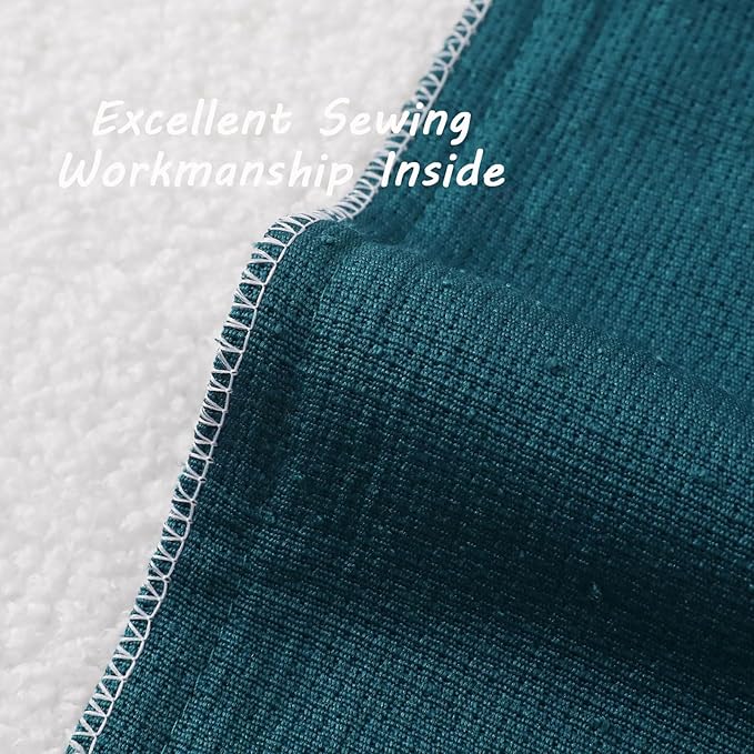 FUTEI Pack of 2 Teal Green Decorative Throw Pillow Covers 18x18 Inch Soft Cozy Solid Boucle Textured Cushion Case,Modern Home Decor for Couch Bed Living Room