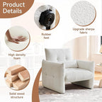 33.9" Accent Chairs, Modern Upgrade Sherpa Fabric Arm Chair Comfy Upholstered Armchair Leisure Single Sofa Chair with a Waist Pillow for Bedroom, Office and Living Room