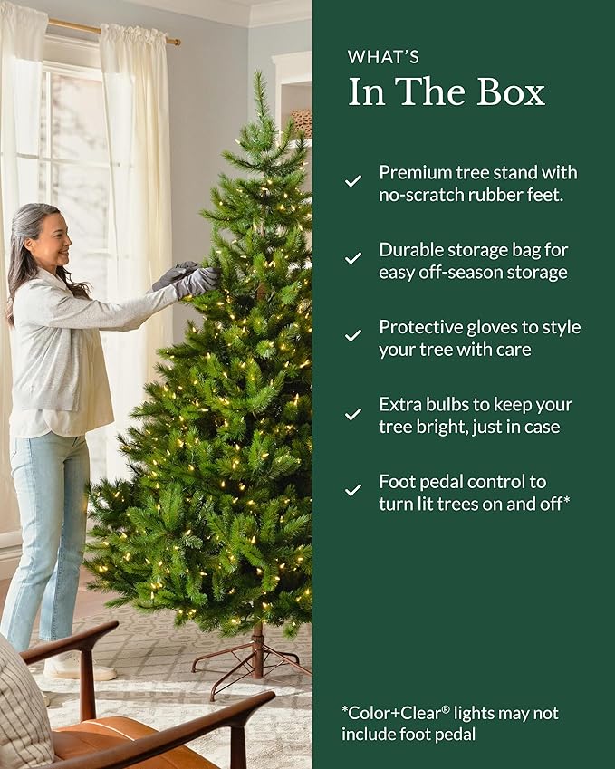 Balsam Hill European Silver Fir - Elegant Artificial Christmas Tree with True Needle Foliage Available Unlit or with LED Clear Lights, Unlit, 6'