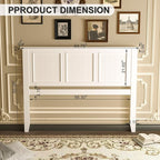 Scurrty Antique Style Wood Headboard Queen Size, Modern Headboard with Vintage Wood Frame, Bedroom Furniture (White)