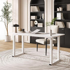 4 Legs Standing Desk, Large 79x31 Inches Electric Adjustable Height Desks with Splice Board, Stand Up Desks Home Office Computer Workstation, White