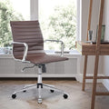 COROCC Office Desk Chair Modern Conference Room Task Chairs Leather Computer Swivel Excutive Ribbed Ergonomic Rolling Comfortable Chair for Home Office