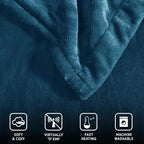 Beautyrest Heated Electric Blanket for Cold Weather, Fast Heating Heated Blanket, Auto Shut Off, Virtually Zero EMF, Multi Heat Setting, UL Certified, Teal Queen (90 inx84 in)