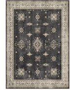RUGGABLE Washable Vintage Area Rug – Verena Dark Wood 5x7, Stain-Resistant, Non-Slip – Medium Machine Washable Rugs for Living Room, Bedroom, Hallway, Entryway & Office–with Cushioned Pad