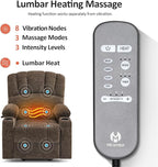 MCombo Power Lift Recliner Chair for Elderly, Lift Chair with Heat and Massage, USB &Type C Ports, Cup Holders, Fabric 7095 (Medium, Mocha)