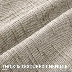 decorUhome Fall Light Brown Chenille Throw Pillow Covers 16x16 Set of 2 Thick Textured Slubby Couch Pillow Covers Farmhouse Accent Modern Neutral Decorative Pillow Cases for Bed Sofa Living Room