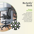 HON Solve Standing Desk Chair with Lumbar Support. ReActiv High Back Support, Ergonomic Office Chair with Foot Rest, Adjustable Height