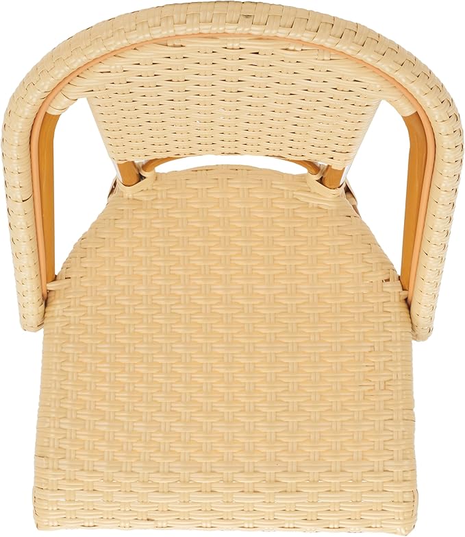 SAFAVIEH Outdoor Collection California Natural Bistro Side Chair Set of 2 (Fully Assembled)