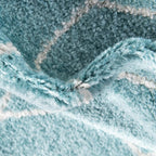 Unique Loom Trellis Frieze Collection Area Rug - Geometric (2' x 6' 1" Runner Light Blue/Ivory)