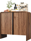 BERRYMERRY 2 Door Fluted Sideboard Buffet Cabinet with Storage, Modern Wood Cabinet with Adjustable Shelves for Living Room, Dining Room (Brown 2 Doors)