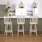 Hillsdale 29.5" Savana Wood Swival Bar Height Stool, White