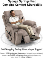 26in Extra Large Lazy Boy Recliner Chair for Tall Men Up to 6'2"/350lb Adjustment Power Lift Recliner Chair with Cupholder, Massage Chair Recliner with Lumbar Heating