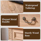 Dresser for Bedroom with 7 Drawers, 55" Wide Dresser for Storage and Organization, Farmhouse Chest of Drawers for Living Room, Closet, Hallway, Natural