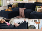 EASE MOOSE Oversized Modular Sectional Sofa with Ottoman, Modern Luxury U Shape Sectional Wide Deep Modular Couch, U Shaped Couch for Big Spaces Living Room