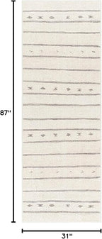 Livabliss x Becki Owens Rivi Moroccan Runner Area Rug, 2'7" x 7'3", Ivory/Black