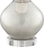 Possini Euro Design Swift Modern Table Lamp 32" Tall with USB Dimmer Round Riser Mercury Glass Chrome Neck Double Drum Shade for Bedroom Living Room House Bedside Nightstand Office Entryway Family