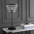 JONATHAN Y JYL9004A Buckingham 25" Crystal/Metal Table Lamp Modern Contemporary Bedside Desk Nightstand Lamp for Bedroom Living Room Office College Bookcase, Bronze