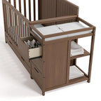 Graco Hadley 5-in-1 Convertible Crib & Changer (Hazelnut) – GREENGUARD Gold Certified, Fits Standard Crib Mattress, Converts to Toddler Bed and Full Bed, 4 Adjustable Mattress Heights