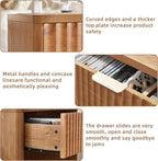 LEYAOYAO Fluted Farmhouse Nightstand Set of 2 with Charging Station, 23" Wide 1 Drawers Night Stand,Brown Dresser for Bedroom,Bed Side Table Chest of Drawers,Wood End Table for Living Room