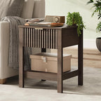 Fluted Night Stand with Golden Handle,Mid-Century Nightstands with Drawer,Modern Bedside Table with Storage Shelf,Large End Tables for Livingroom,Bed Side Tables for Bedroom,Walnut