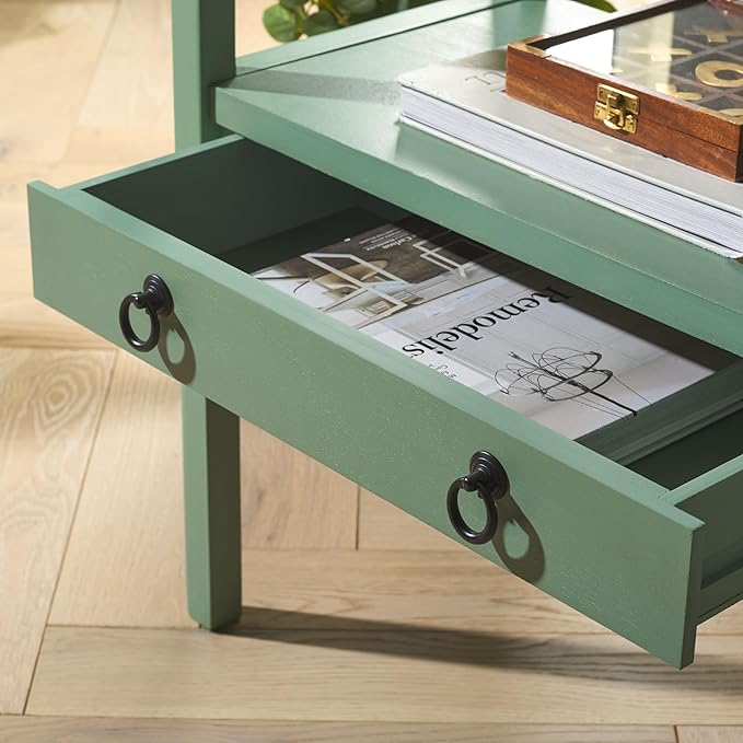 SAFAVIEH Home Collection Darlyn Sage Green 1-Drawer Rectangle Accent Table
