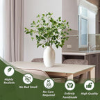 Eucalyptus Stems 32" Fake Plants Greenery for Vase Artificial Plants Indoor Bay Leaves Bathroom Decor Fake Leaves Greenery Stems Dining Room Decor Nordic (6PCS)