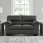 Signature Design by Ashley Bladen Faux Leather Loveseat, Gray