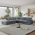 Modular Sectional Sofa Cloud Couch,Down Filled Comfy Cloud Modern Sofa,Oversized Couch Cushion Covers Removable for Living Room,Light Blue