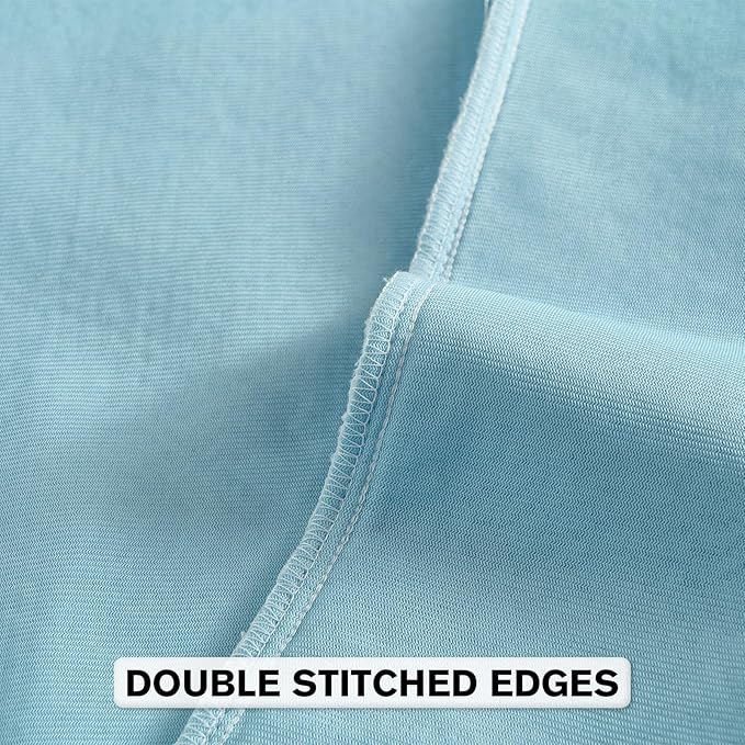 FUTEI Light Blue Chenille Throw Pillow Covers 12x20 Inch Set of 2,Soft Striped & Diamond Textured Lumbar Pillow Cases,Modern Home Decor for Couch Living Room