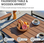 NATURAL EXPRESSIONS 6 Pieces Patio Furniture Set,Outdoor Patio Sectional Furniture Set Outdoor Couch Sofa Set with Anti-Scald Armrest &Tabletop,Ergonomic Design Highback,Thick Soft Cushions for Yard