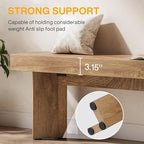 Tribesigns 47" Wooden Entryway Bench, Farmhouse Indoor End of Bed Bench, Long Table Benches Seat for Bedroom, Hallway, Foyer, End of Bed (Rustic Brown)