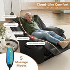 ANJ Black Power Lift Recliner Chair with Massage and Heat, PU Leather Overstuffed Electric Lift Chair for Elderly, Oversized Single Sofa Recliner with Side Pockets, Remote Control