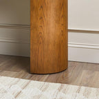Walker Edison Maya Solid Oak Wood Veneer Console Table with Storage, 48 Inch, Medium Brown Oak
