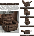 3-Motor Lift Chair with Adjustable Seat Height Zero Gravity Lay Flat Recliner with Heat Massage, Big Man Lift Recliners 400 lbs for Elderly Storage Cup Holders, Tall Man Recliner